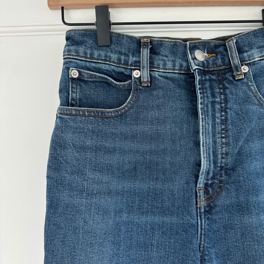 Everlane The Way High Jean Abyss Straight Leg Frayed Hem Denim Blue Women's‎  27 - Picture 9 of 16